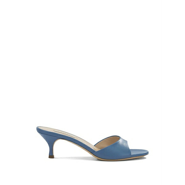 カサディ レディース パンプス シューズ Leather kitten-heel pumps Blue