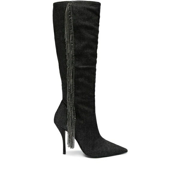 スチュアート ワイツマン レディース ブーツ シューズ Crystal fringe knee-high boots Black|asty