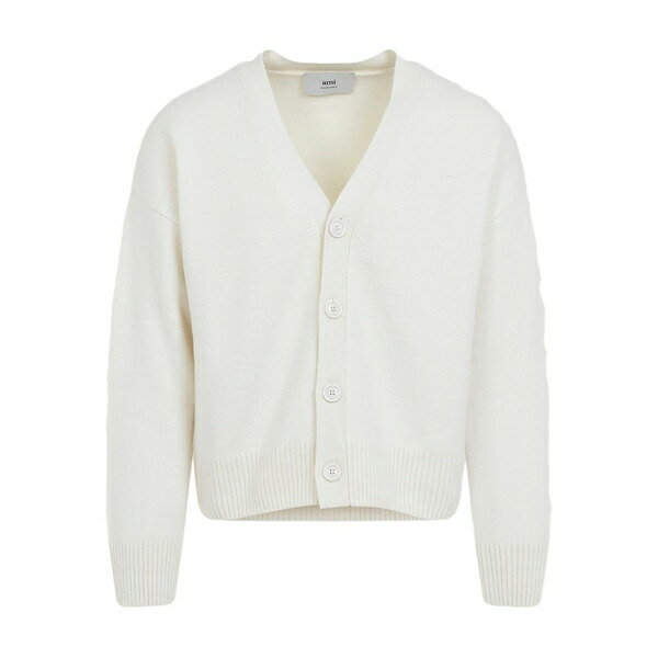 意中の女 メンズ ジレー アウター Ami de coeur button cardigan White