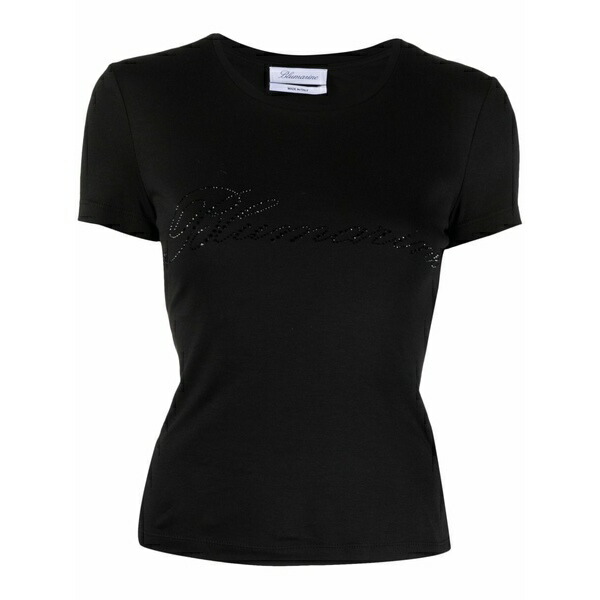ブルマリン レディース プルオーバー トップス Logo-embellishment cotton t-shirt Black
