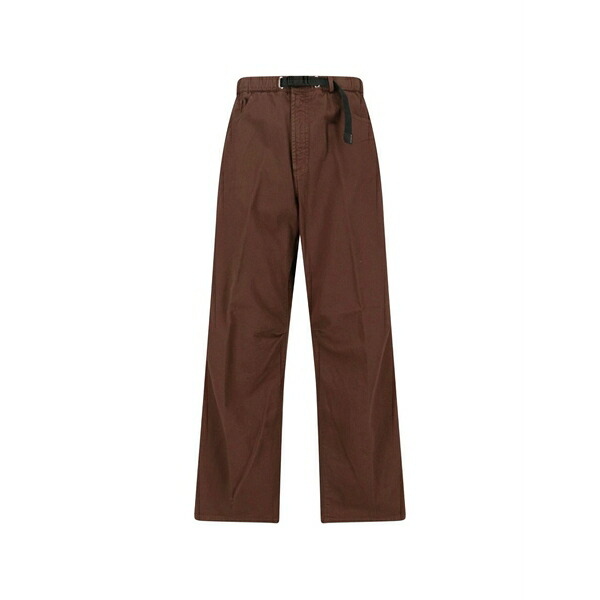 白いこと真砂 メンズ 心地好いズボン下 ボトムス Belted trousers Brown