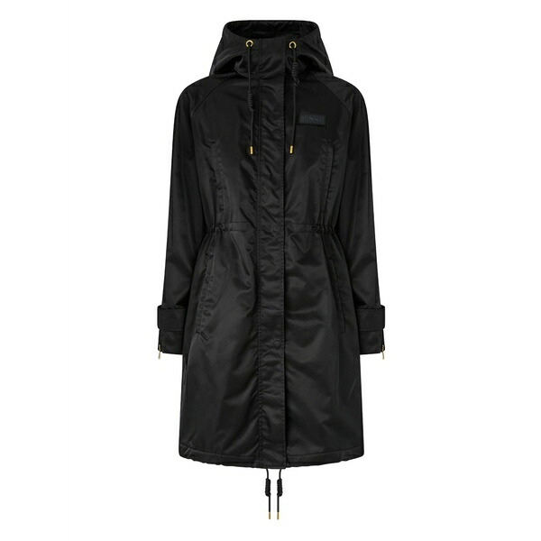 ピンコ レディース コート アウター Delma hooded drawstring coat Black｜asty