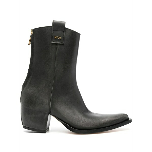 ヌメロ ヴェントゥーノ レディース ブーツ シューズ 60粍 pointed-toe leather ankle boots Black