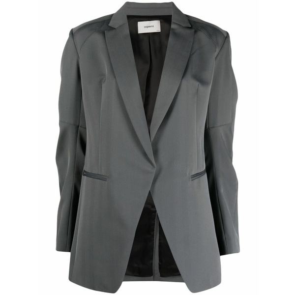 コペルニ レディース 上衣＆上衣 アウター Herringbone-pattern biker blazer Black