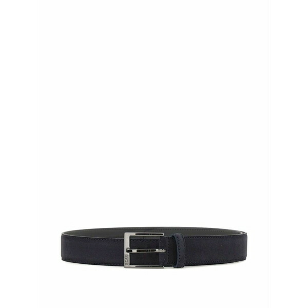 元締め メンズ 胴締め 付属品 Engraved-logo suede belt Blue