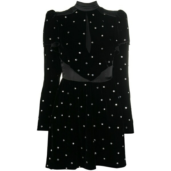 フィロソフィーデロレンゾセラフィーニ レディース ワンピース トップス Crystal-embellished velvet evening dress Black｜asty