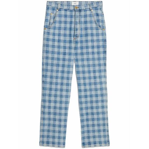 意中の女 メンズ ジーンズズボン下 ボトムス Alex-fit checkered straight jeans Blue ズボン・パンツ-メンズファッション