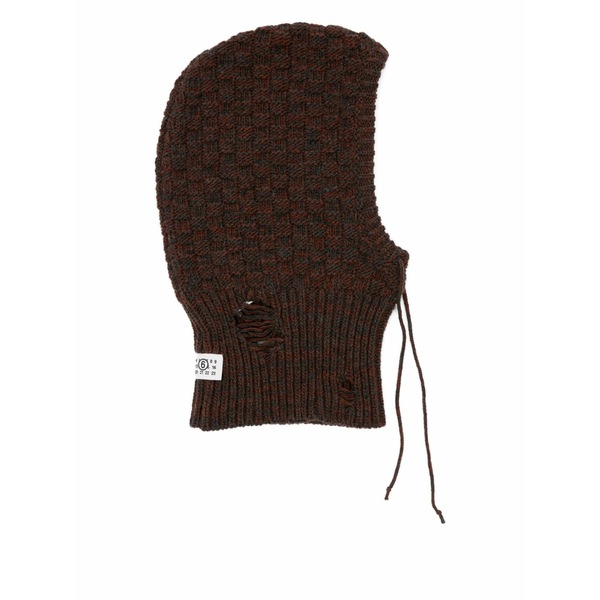 マルタンマルジェラ メンズ かぶり笠 佩び物 Knitted balaclava Brown