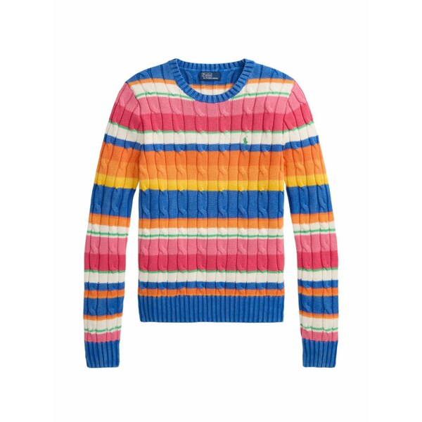 ラルフローレン レディース ニット&セーター アウター Striped cable-knit sweater Blue｜asty