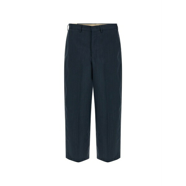 PTトリノ メンズ 心地好いズボン下 ボトムス Straight leg pleat trousers Blue