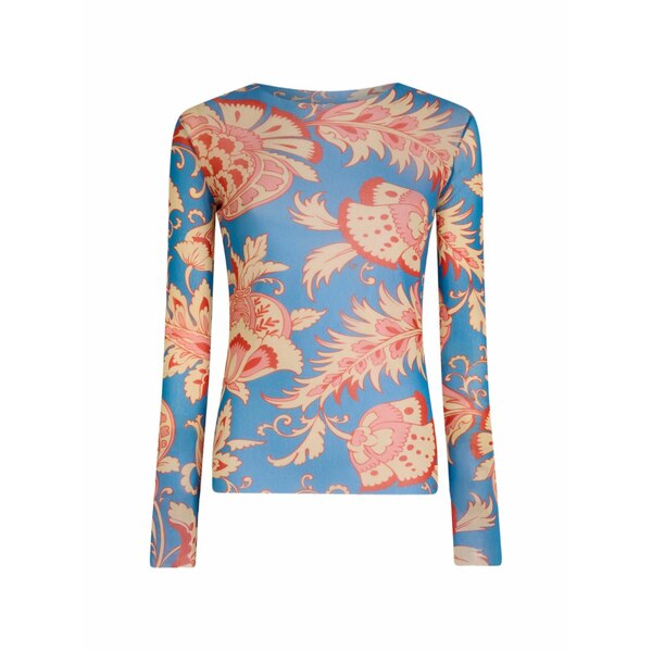 エトロ レディース ティーシャツ トップス Floral-motif long-sleeve top Blue