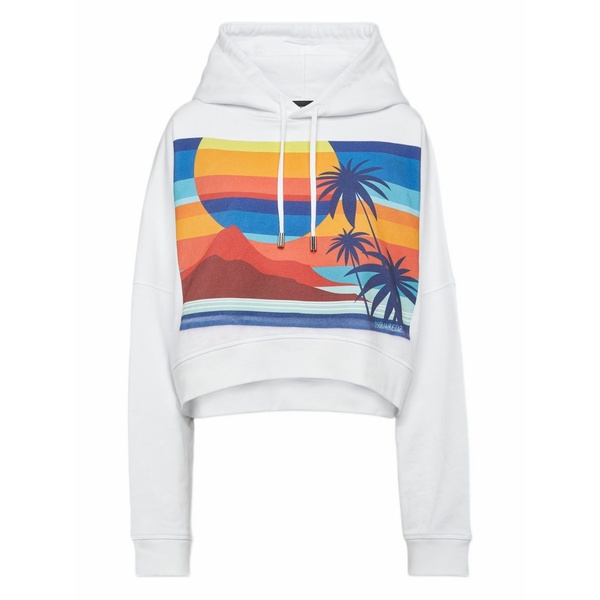 ディースクエアード レディース パーカー・スウェットシャツ アウター Cotton hoodie  White