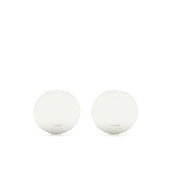 ジル・サンダー レディース ピアス&イヤリング アクセサリー Enamel plate earrings Silver|asty