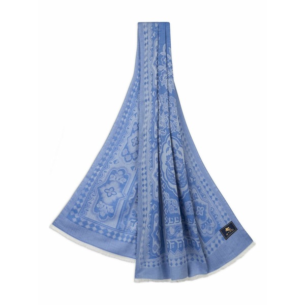 エトロ メンズ えり巻き・袈裟・えり巻き 付属物 Geometric-print scarf  Blue