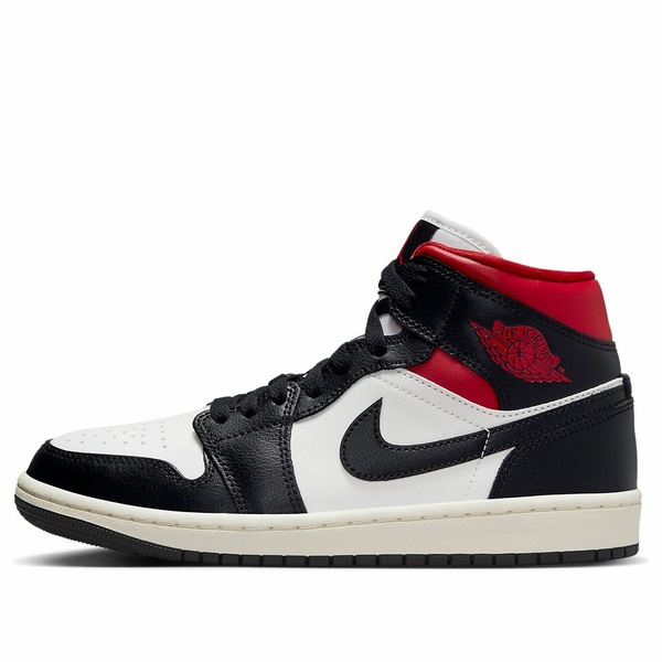 Air Jordan ジョーダン レディース スニーカー BLACK/WHITE/RED 【(WMNS) Air Jordan 1 Mid \u0027Black Sail Gym Red\u0027 BQ6472-061】  大きさ US_6.5(23.5糎)