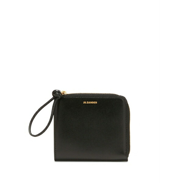 ジル・サンダー レディース 金入れ 付属物 Embossed-logo detail wallet Black