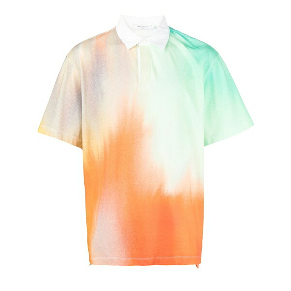 住み家 稲荷 メンズ スポーツシャツ トップス Abstract-print polo shirt Green