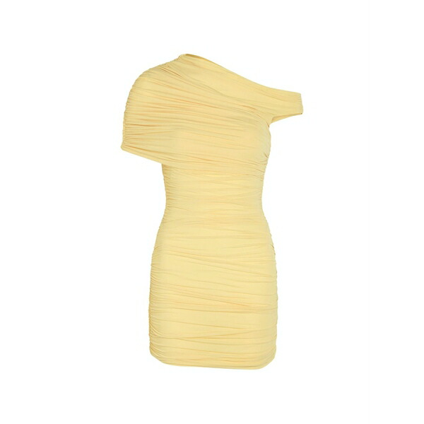 ロニーコボ レディース 衣装 トップス Ruched one-shoulder mini dress Yellow