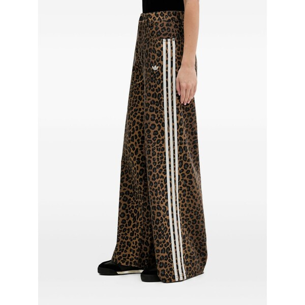 アディダス レディース ジーンズズボン下 ボトムス Leopard-print striped jeans Brown