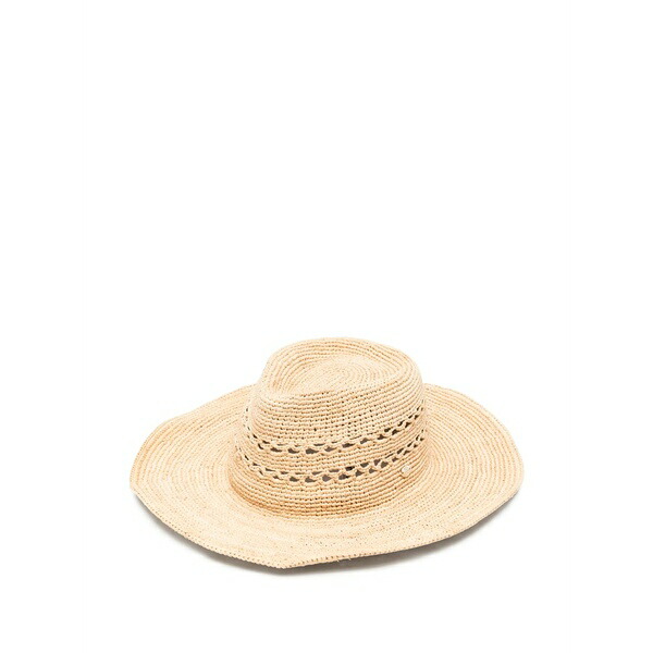 ヘレンカミンスキー レディース 帽子 アクセサリー Crochet-knit wide-brim hat Neutrals｜asty
