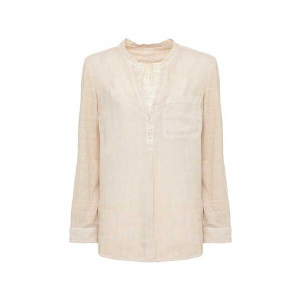 １２０％リノ レディース プルオーバー トップス Chest-pocket long-sleeve blouse Neutrals
