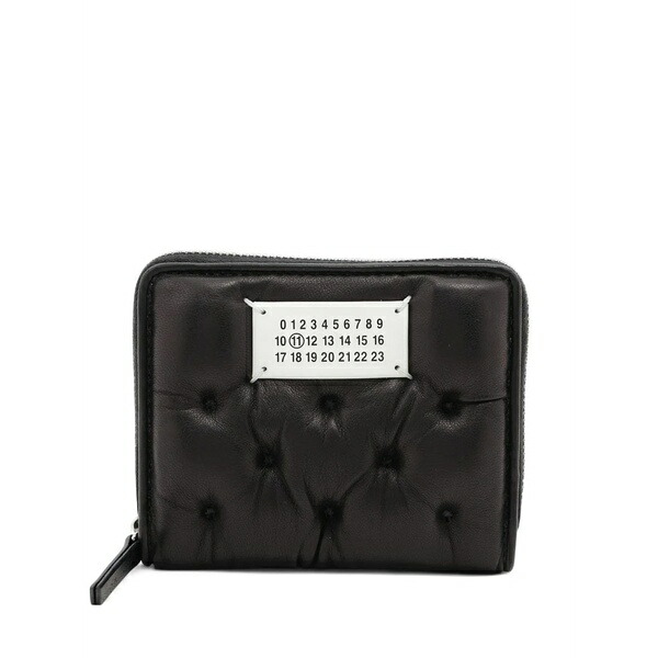 マルタンマルジェラ メンズ 銭入れ 添え物 Glam slam leather zip wallet Black