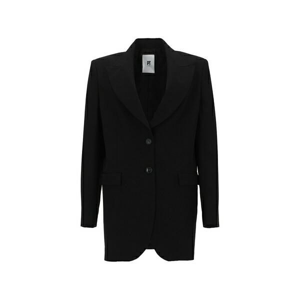 PTトリノ レディース 上衣＆上衣 アウター Victoria peak-lapel single-breasted blazer Black
