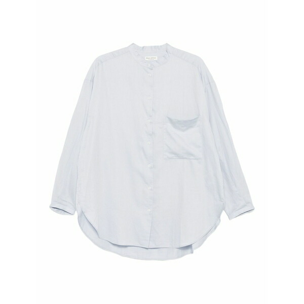マルコポーロ レディース プルオーバー トップス Long-sleeve cotton shirt Blue