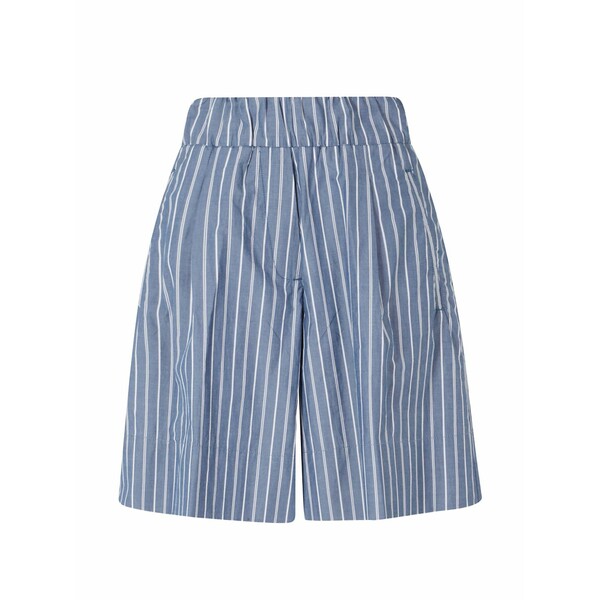 ミース レディース 心地好いズボン下 ボトムス Pinstripe-pattern elasticated-waist mini shorts Blue