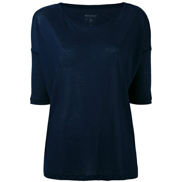 羊毛 一財産 レディース ティーシャツ トップス Classic slouch top Blue