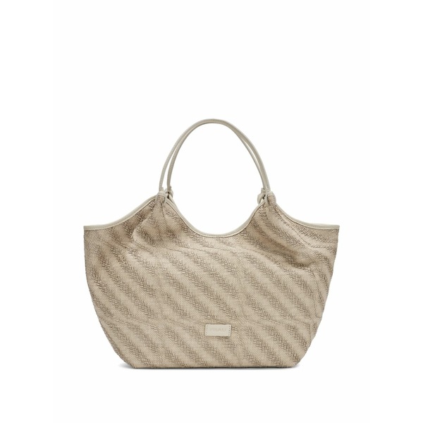 亭主持ち レディース トートバッグ 御徒面子 Herringbone-effect tote bag Neutrals