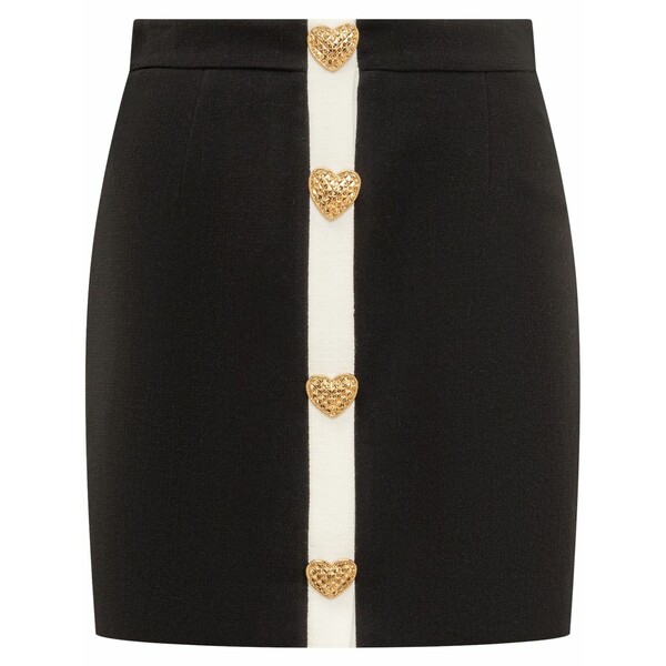 モスキーノ レディース スコート ボトムス Heart-motif mini skirt Black