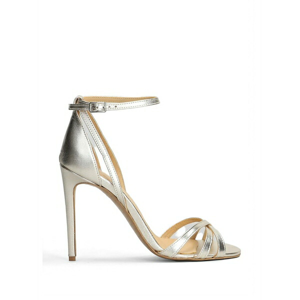 フラテッリ ルッソ レディース サンダル シューズ Metallic-effect crossover-strap sandals Gold