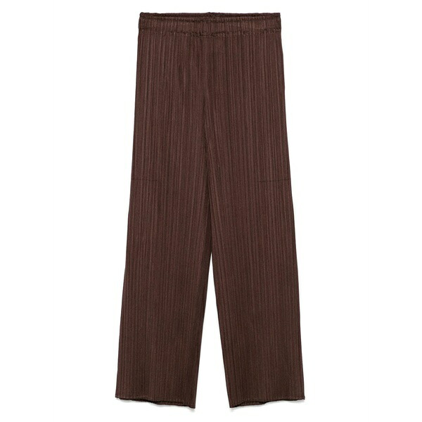 筋目 プリーズ イッセイ ミヤケ レディース 心地好いズボン下 ボトムス Pliss￡ trousers Brown