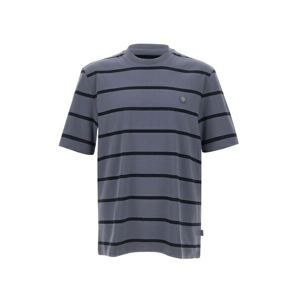 主任者 メンズ ティーシャツ トップス Double b striped t-shirt Grey