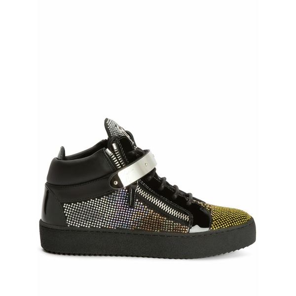 ジュゼッペザノッティ レディース スニーカー シューズ Rhinestone-embellished mid-top trainers Black