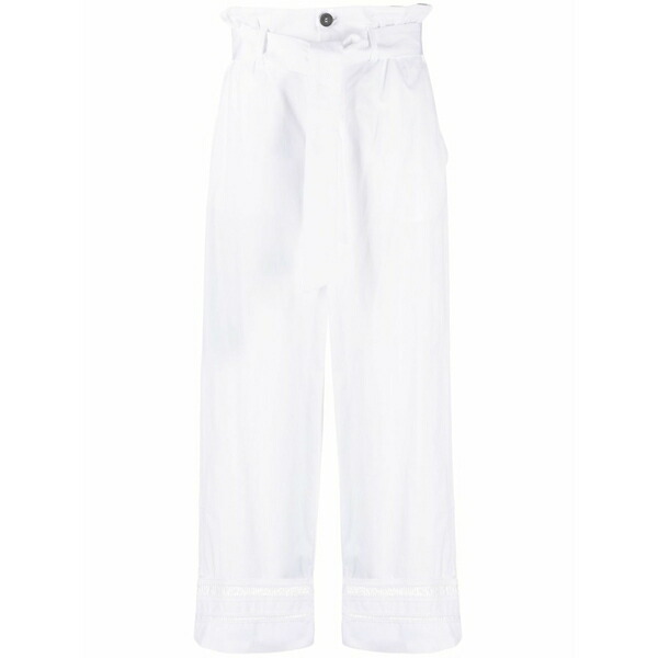 ロレーナアントニアッツィ レディース 心地よいズボン下 ボトムス Belted high-waisted trousers White
