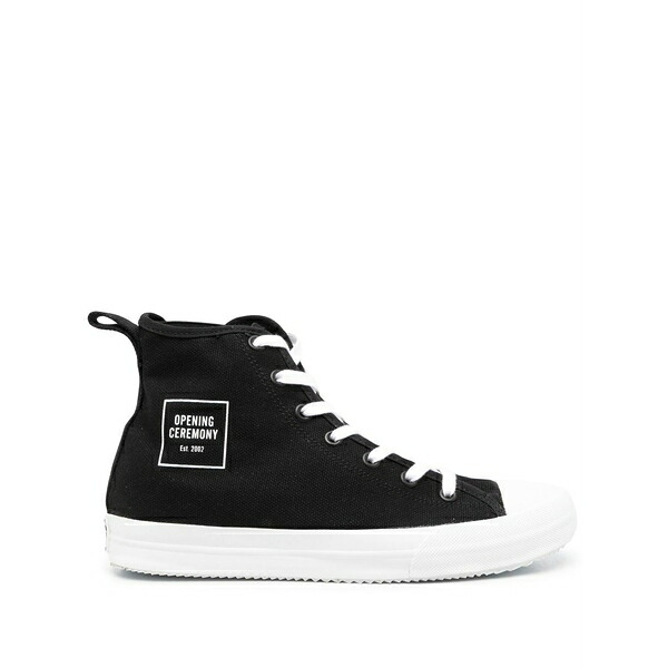 開会式 メンズ スニーカー シューズ Box logo high-top sneakers Black