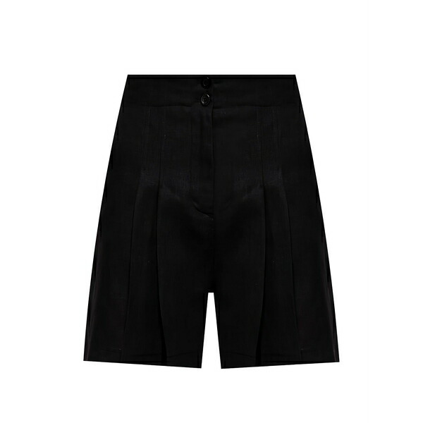 ツイン仕掛ける レディース 心地好いズボン下 ボトムス Pleated shorts Black