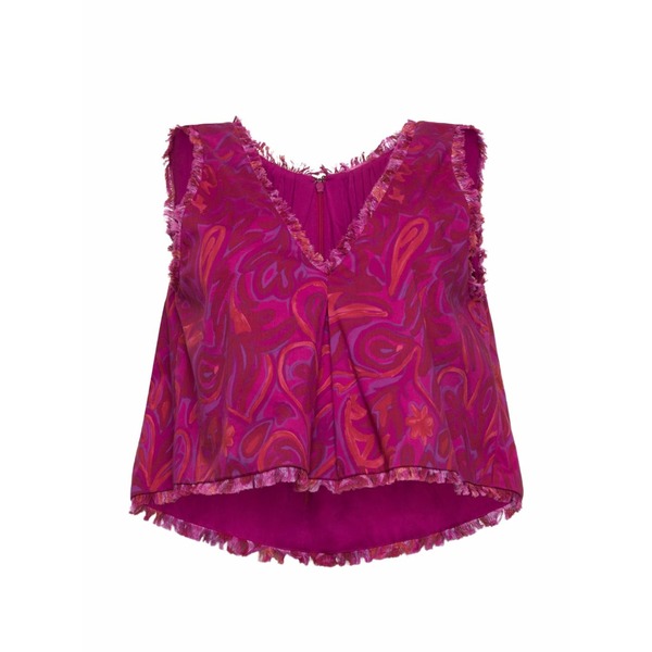 サンクアセプト レディース プルオーバー トップス Ibbie paisley bloom frayed-edge blouse Pink