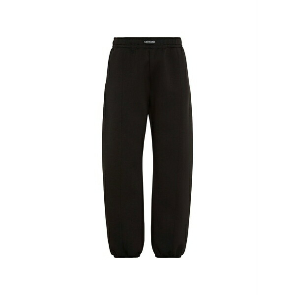 カルバンクライン レディース 心地好いズボン下 ボトムス Logo-patch relaxed-fit track pants Black