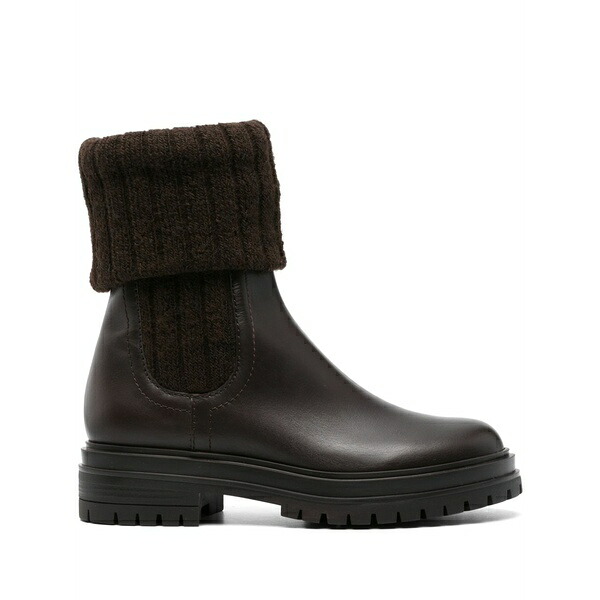 ジャンヴィト ロッシ レディース ブーツ シューズ Tenney ribbed-knit chelsea boots Brown