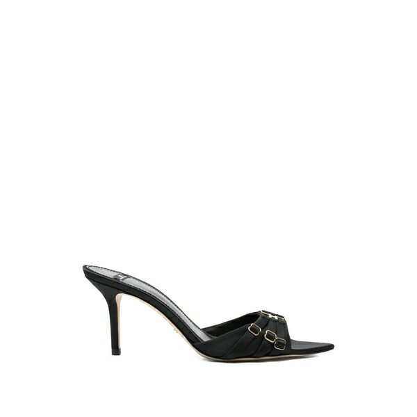 エリザベスフランキ レディース サンダル シューズ Straps leather heeled mules Black｜asty