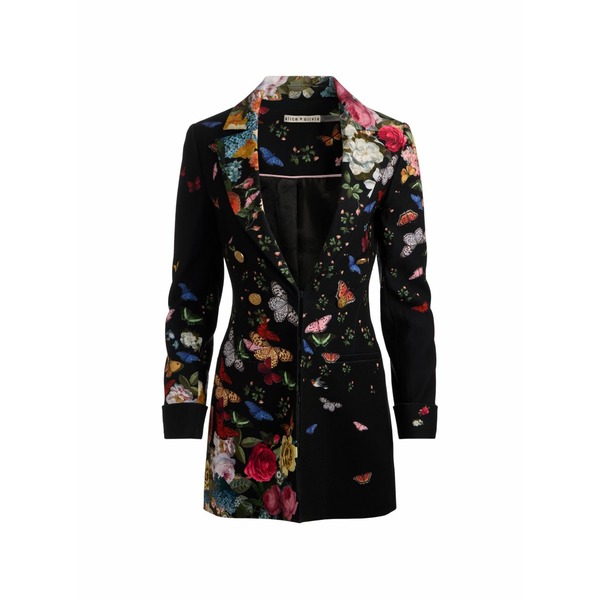 アリス アンド オリビア レディース 上衣＆上衣 アウター Mya floral blazer Black