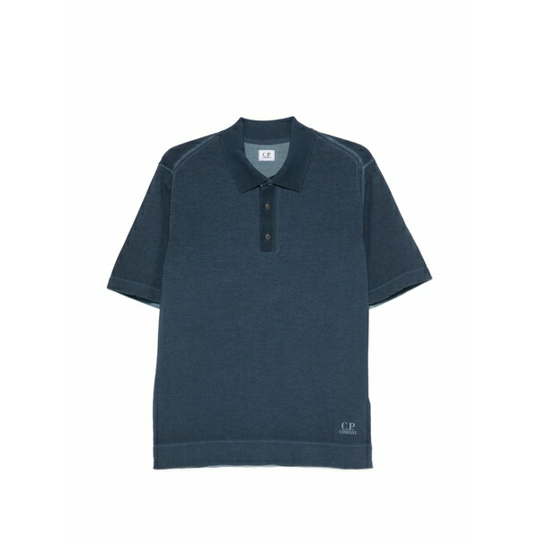 シーピーカンパニー メンズ スポーツシャツ トップス Buttoned polo shirt Blue