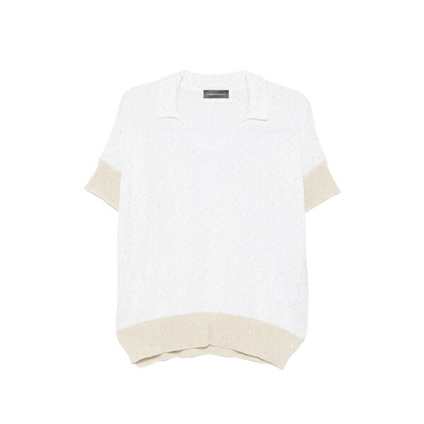 ロレーナアントニアッツィ レディース 編み物\u0026スウェーター アウター Sequin-embellished v-neck sweater White