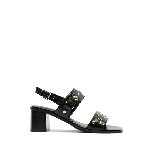 アレッツォ レディース サンダル シューズ Stud-embellished leather sandals Black