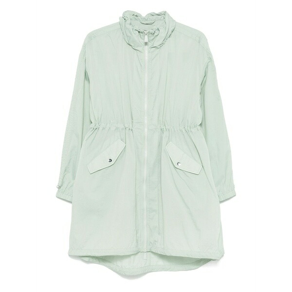 エーディーディーダウン レディース コート アウター Logo-embroidered coat Green|asty