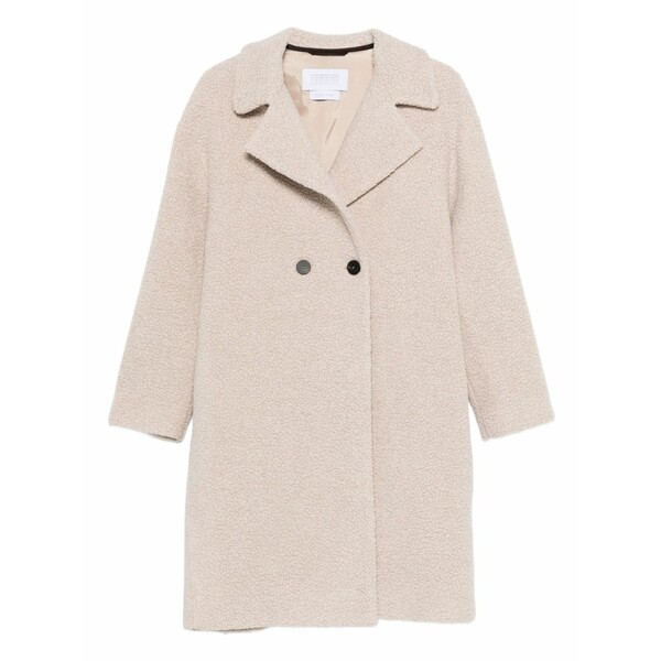ハリスワーフロンドン レディース 厚地の外套 アウター Boucl￡ double-breasted coat Neutrals