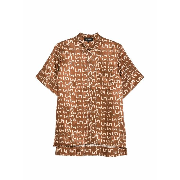 リーマシュー レディース プルオーバー トップス Logo-print short-sleeve shirt Brown